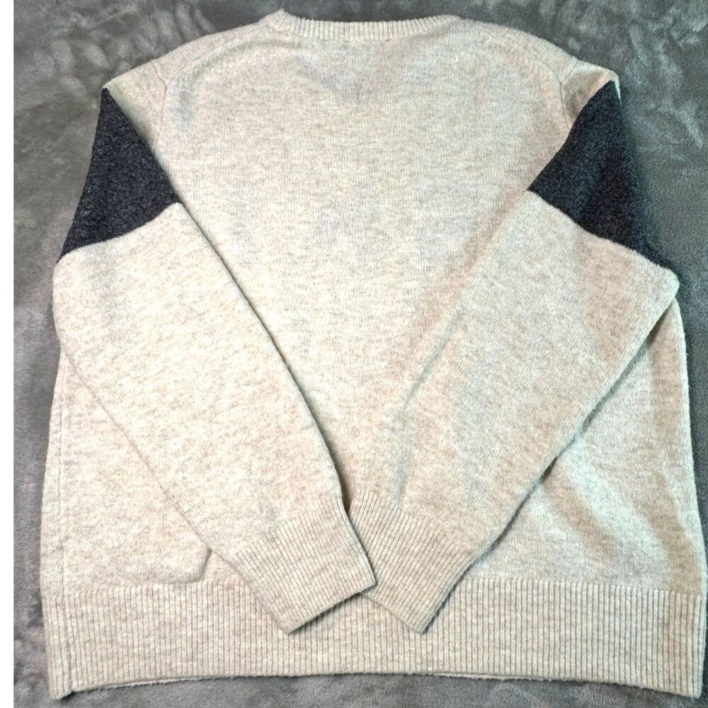 “SKI” CeCe Cozy Long Sleeve Sweater! Cream/gray L - Picture 4 of 8